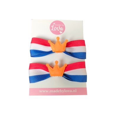 haarstrikjes oranje rood wit blauw