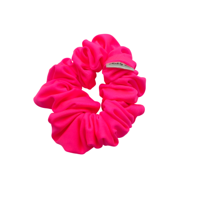zwemscrunchie neonroze, scrunchie neonroze, roze