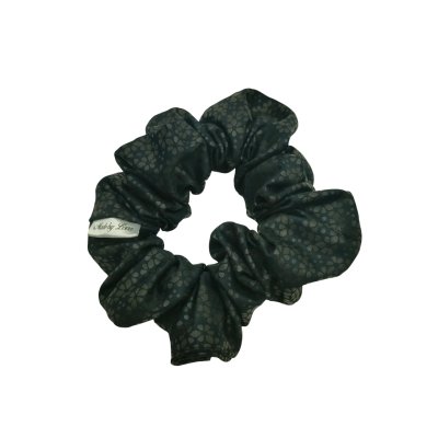 zwemscrunchie zwart bloemen